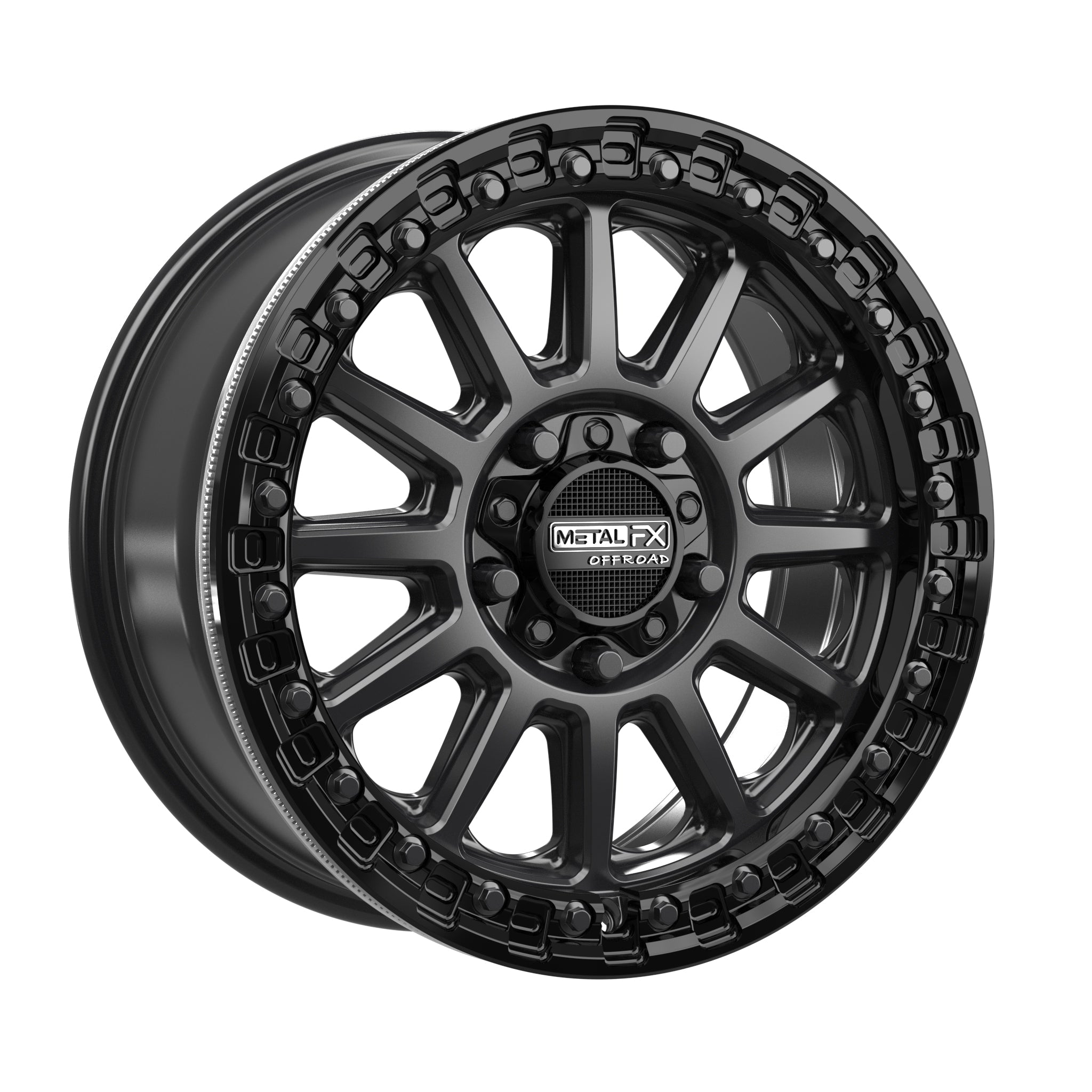 Rampage R Beadlock | Satin Black w/ Gloss Black Ring