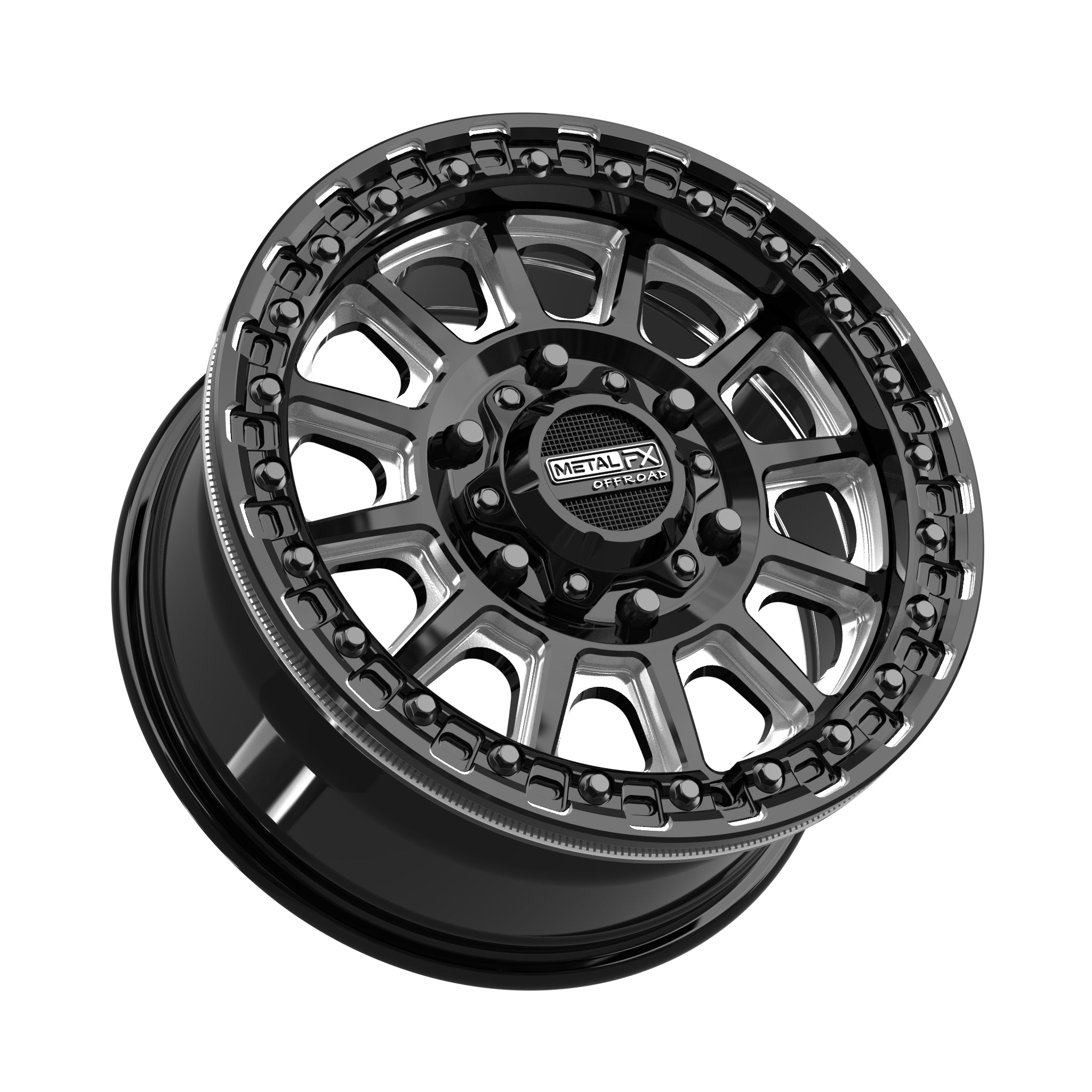 Rampage 6R Beadlock | Gloss Black Contrast Cut