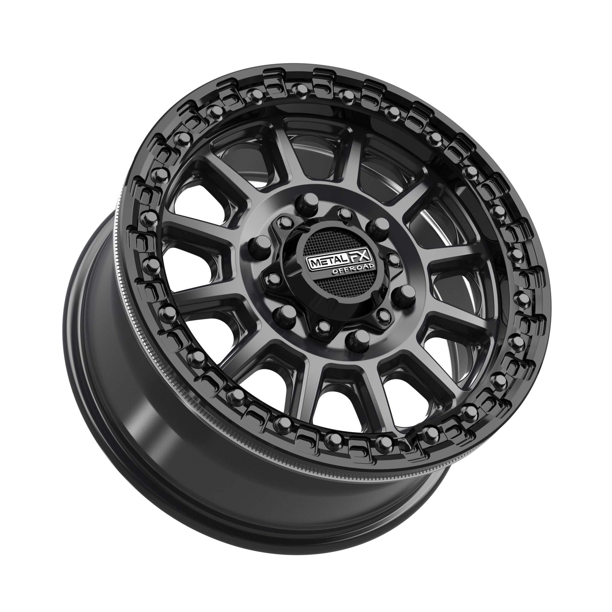 Rampage 6R Beadlock | Satin Black w/ Gloss Black Ring
