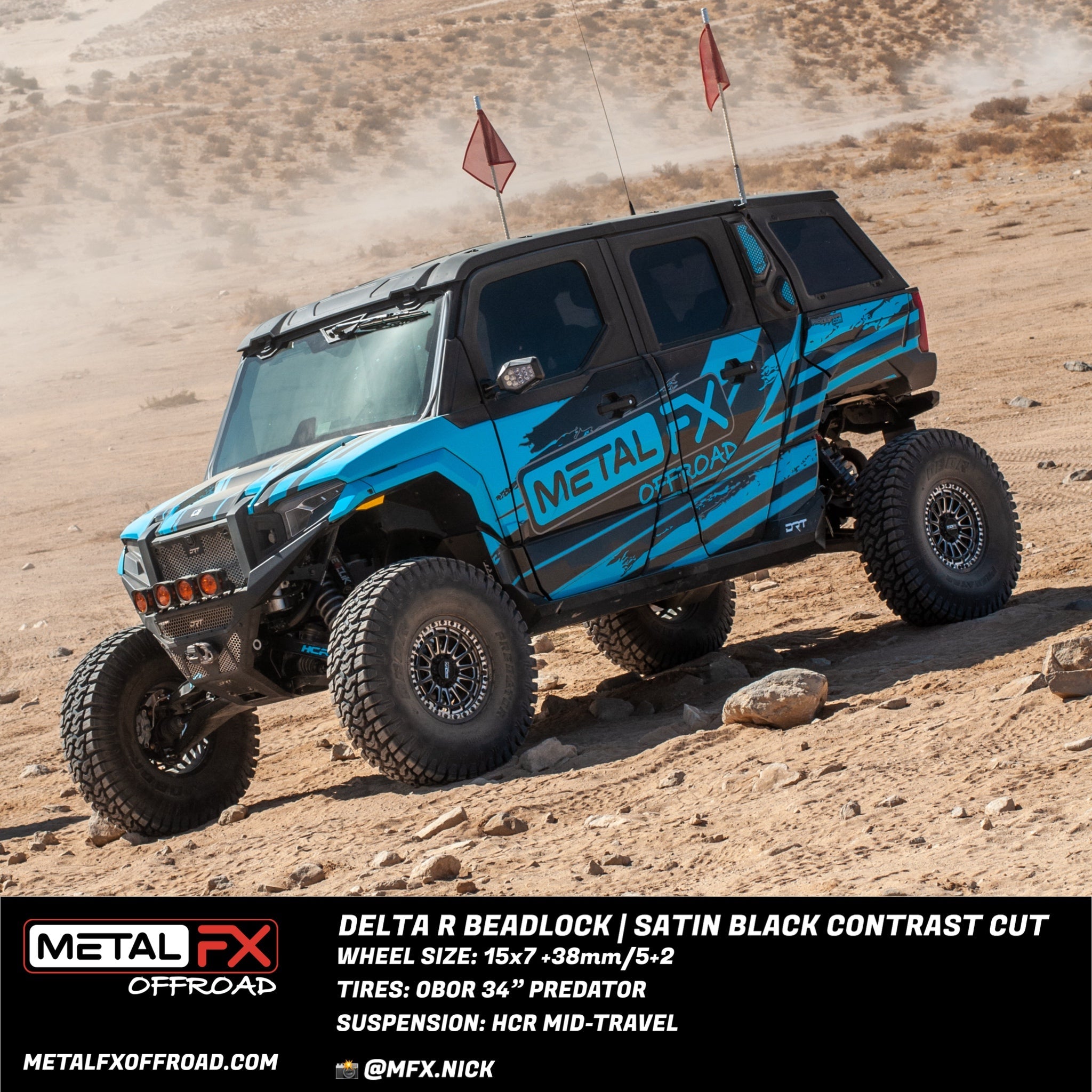 Delta R Beadlock | Satin Black Contrast Cut